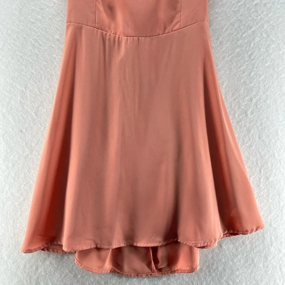 FOREVER 21 Dress Size M Cocktail Cami Mini Bow Backless Spaghetti Strap Pink - Picture 4 of 11